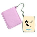 مرآة جيب جلد مستطيلة بتصميم قطه كرتونيه