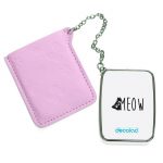 مرآة جيب جلد مستطيلة بتصميم قطه لطيفه