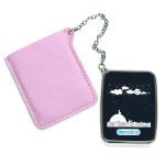 مرآة جيب جلد مستطيلة بتصميم قمر والنجوم