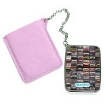 مرآة جيب جلد مستطيلة بتصميم كاسيت موسيقي