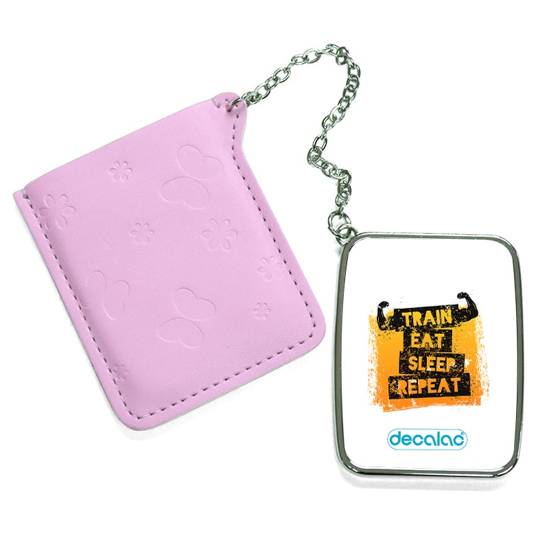 مرآة جيب جلد مستطيلة بتصميم كن قوي مرآة جيب جلد مستطيلة بتصميم كن قوي