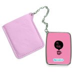 مرآة جيب جلد مستطيلة بتصميم كوب بعباره