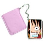 مرآة جيب جلد مستطيلة بتصميم لوفي وشقيقاه ون بيس