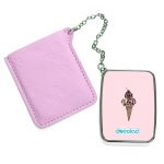 مرآة جيب جلد مستطيلة بتصميم مثلجات الجماجم