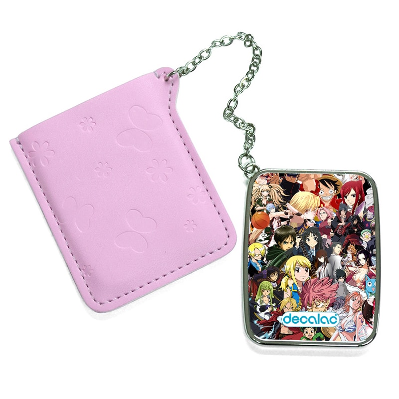 مرآة جيب جلد مستطيلة بتصميم مكس انمي مرآة جيب جلد مستطيلة بتصميم مكس انمي