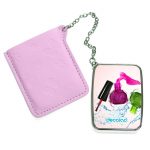 مرآة جيب جلد مستطيلة بتصميم مناكير