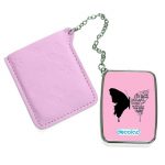 مرآة جيب جلد مستطيلة بتصميم نصف فراشة