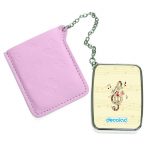 مرآة جيب جلد مستطيلة بتصميم نغمة موسيقية جميلة