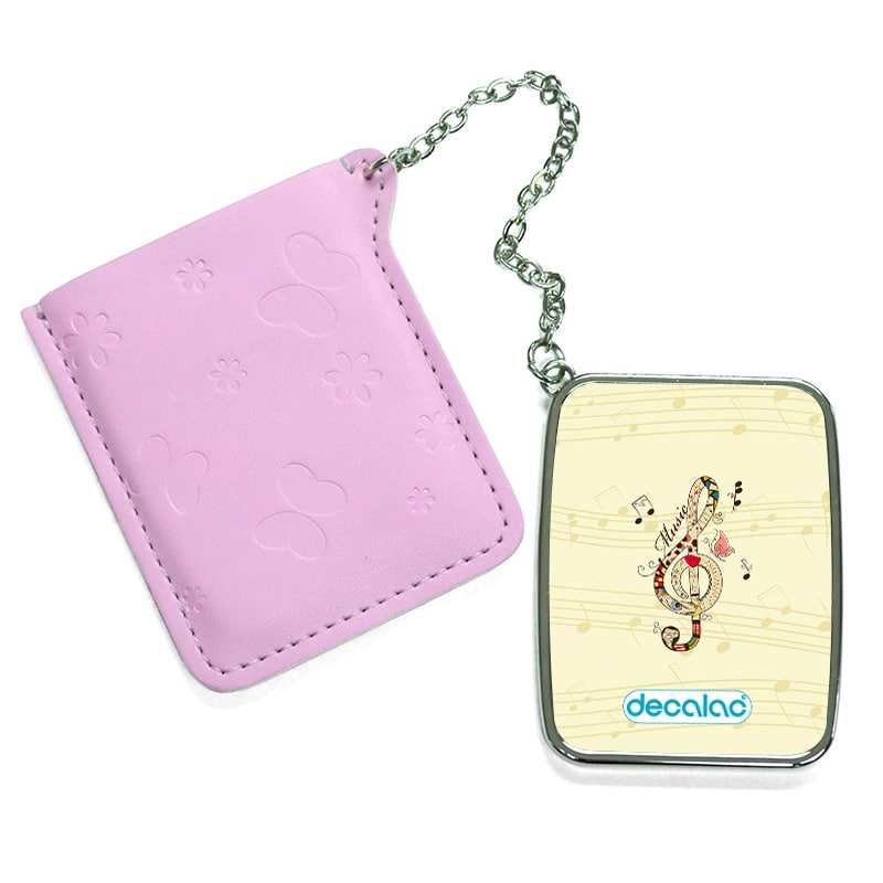 مرآة جيب جلد مستطيلة بتصميم نغمة موسيقية جميلة مرآة جيب جلد مستطيلة بتصميم نغمة موسيقية جميلة