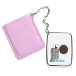 مرآة جيب جلد مستطيلة بتصميم وقت القهوة