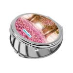 مرآة جيب صغيرة دائرية بتصميم اشجار الساكورا