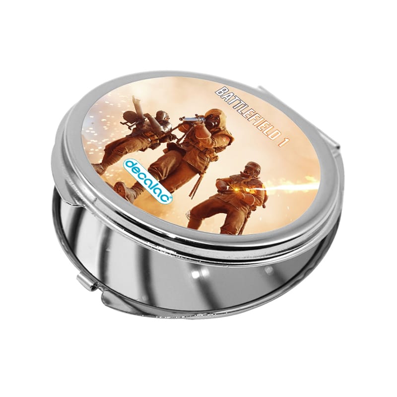 مرآة جيب صغيرة دائرية بتصميم اطلاق النار باتلفيلد مرآة جيب صغيرة دائرية بتصميم اطلاق النار باتلفيلد