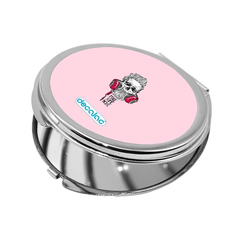 مرآة جيب صغيرة دائرية بتصميم الأستماع الى الموسيقى مرآة جيب صغيرة دائرية بتصميم الأستماع الى الموسيقى