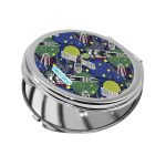 مرآة جيب صغيرة دائرية بتصميم الفضاء الخارجي