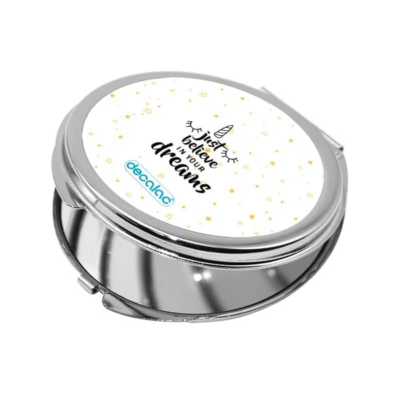 مرآة جيب صغيرة دائرية بتصميم النجوم والأحلام مرآة جيب صغيرة دائرية بتصميم النجوم والأحلام