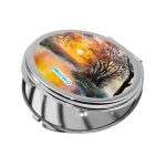 مرآة جيب صغيرة دائرية بتصميم انعكاس الغروب