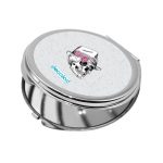 مرآة جيب صغيرة دائرية بتصميم جمجمه بقبعه