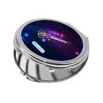 مرآة جيب صغيرة دائرية بتصميم جيتار ومفاتيح بيانو