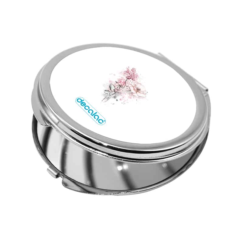 مرآة جيب صغيرة دائرية بتصميم رسمه ورده مرآة جيب صغيرة دائرية بتصميم رسمه ورده