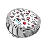 مرآة جيب صغيرة دائرية بتصميم رسومات يابانيه