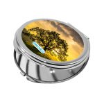 مرآة جيب صغيرة دائرية بتصميم شجره الغروب