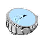 مرآة جيب صغيرة دائرية بتصميم طائر أسود