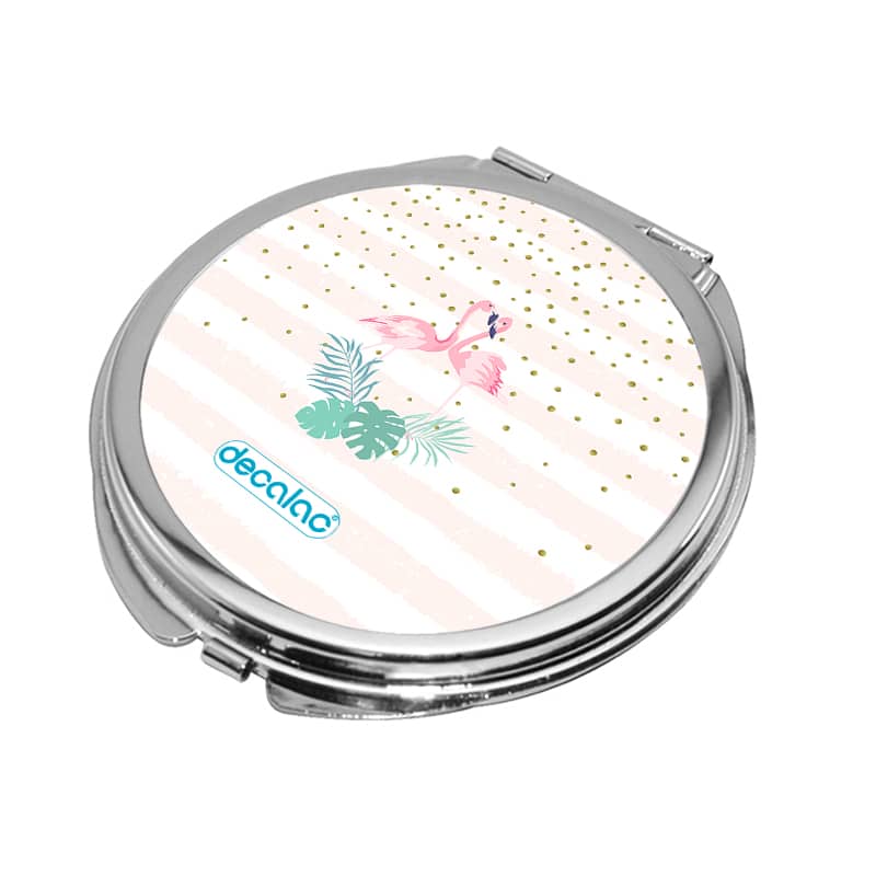 مرآة-جيب-صغيرة-دائرية-بتصميم-طائر-الفلامنجو-1
