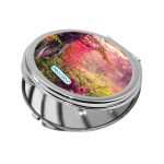 مرآة جيب صغيرة دائرية بتصميم غابه ورود