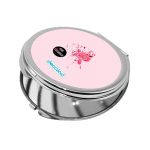 مرآة جيب صغيرة دائرية بتصميم فلامنجو وردي