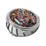 مرآة جيب صغيرة دائرية بتصميم فن تجريدي