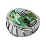 مرآة جيب صغيرة دائرية بتصميم فن تجريدي