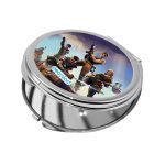 مرآة جيب صغيرة دائرية بتصميم قتال الزومبي فورت نايت