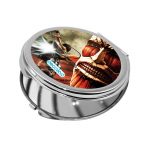 مرآة جيب صغيرة دائرية بتصميم قتال مع عملاق هجوم العمالقة