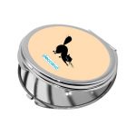 مرآة جيب صغيرة دائرية بتصميم قط اسود