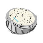 مرآة جيب صغيرة دائرية بتصميم قمر ونجوم