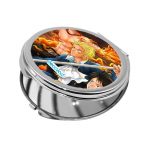 مرآة جيب صغيرة دائرية بتصميم قوة الثلاثة أشقاء ون بيس