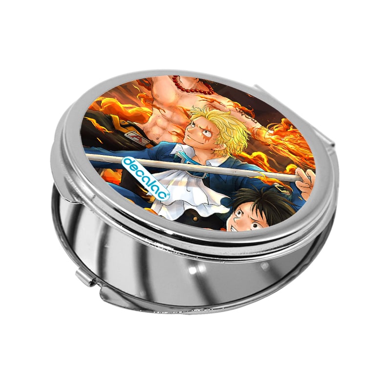 مرآة جيب صغيرة دائرية بتصميم قوة الثلاثة أشقاء ون بيس مرآة جيب صغيرة دائرية بتصميم قوة الثلاثة أشقاء ون بيس