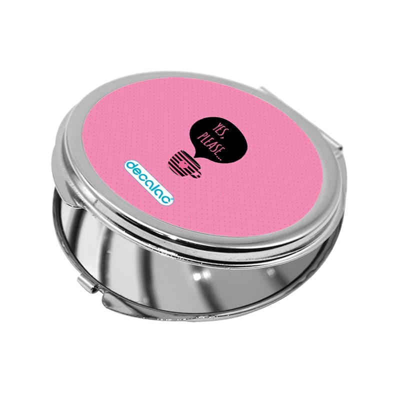 مرآة جيب صغيرة دائرية بتصميم كوب بعباره مرآة جيب صغيرة دائرية بتصميم كوب بعباره