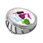 مرآة جيب صغيرة دائرية بتصميم مناكير