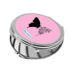 مرآة جيب صغيرة دائرية بتصميم نصف فراشة