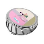 مرآة جيب صغيرة دائرية بتصميم ورد مميز