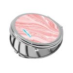 مرآة جيب صغيرة دائرية بتصميم وردي