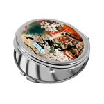 مرآة جيب صغيرة دائرية بتصميم ورود