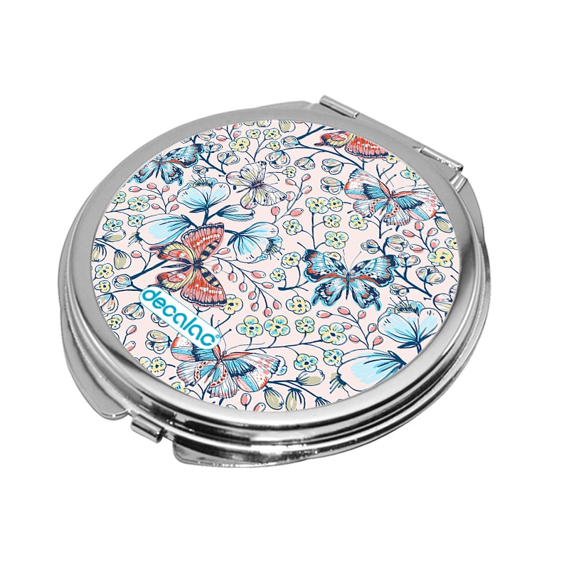 مرآة-جيب-صغيرة-دائرية-بتصميم-ورود-وفراشات-1