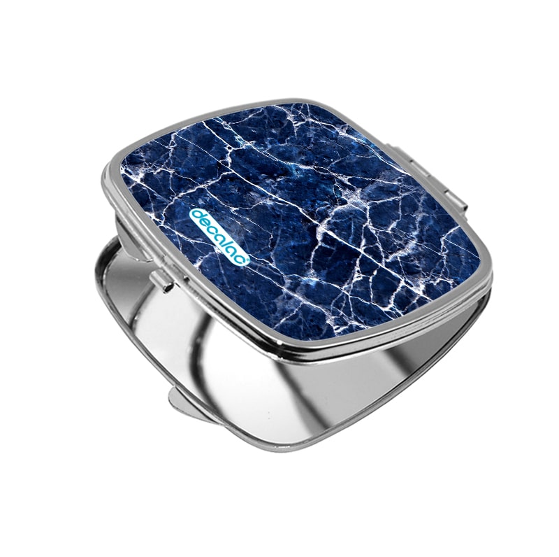 مرآة جيب صغيرة مربعة بتصميم أزرق وأبيض مرآة جيب صغيرة مربعة بتصميم أزرق وأبيض