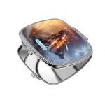 مرآة جيب صغيرة مربعة بتصميم اسلحة باتلفيلد