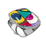 مرآة جيب صغيرة مربعة بتصميم اشكال هندسيه