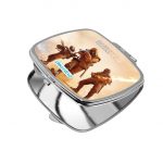 مرآة جيب صغيرة مربعة بتصميم اطلاق النار باتلفيلد