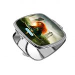 مرآة جيب صغيرة مربعة بتصميم الأميرة صاحبة القوس والسهم