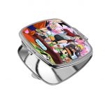 مرآة جيب صغيرة مربعة بتصميم الاحتفال مع كل الانميات